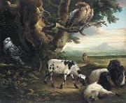 Birds of Prey, Goats and a Wolf, in a Landscape Philip Reinagle
